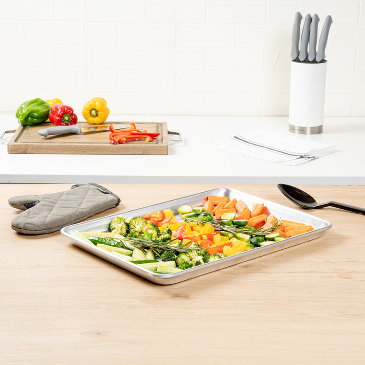 TENUP 6-Pack Aluminum Half Sheet Pans (18x13 Inch) – Heavy Duty Commercial Baking Trays, Warp-Resistant