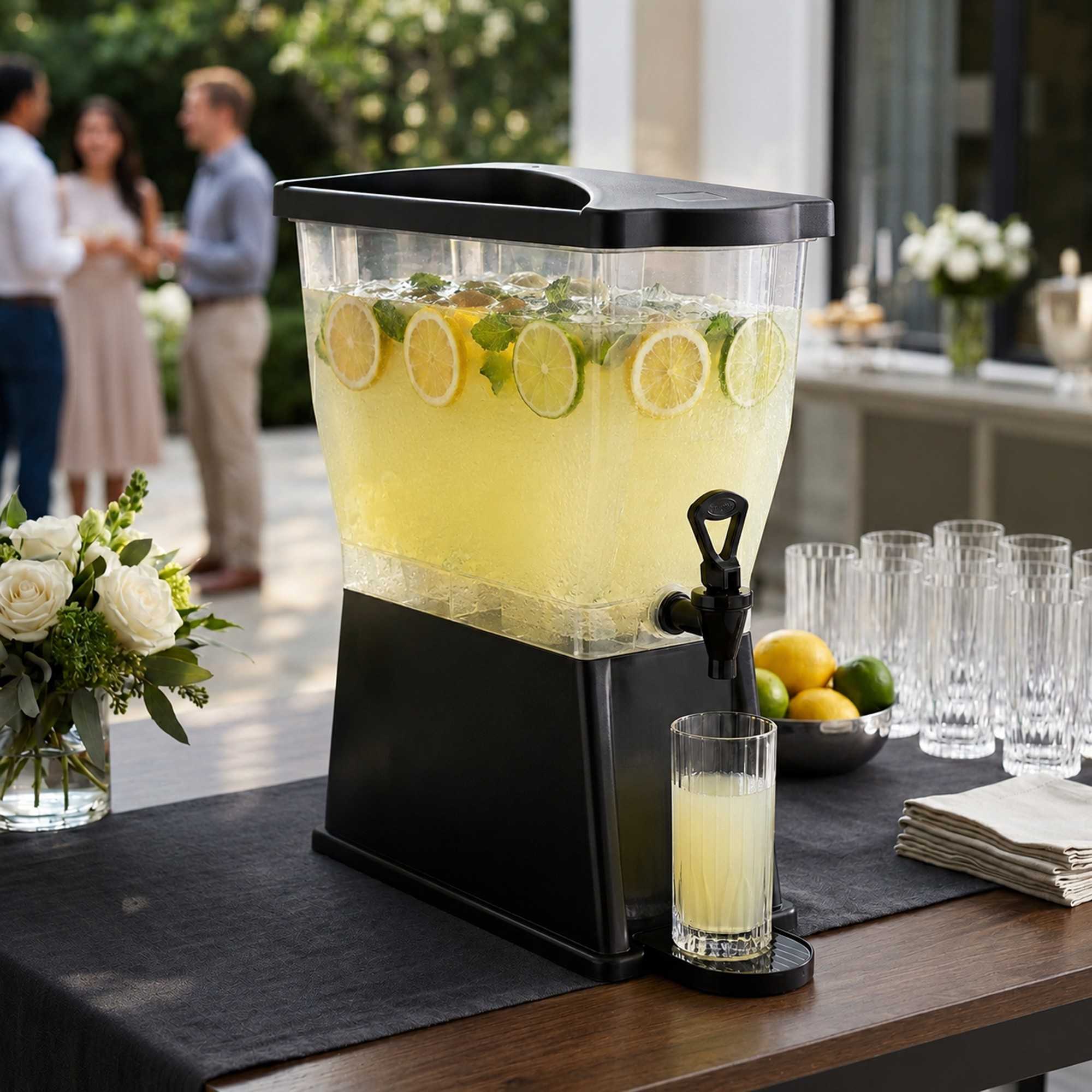 Bev Tek 3 gal Black Beverage Dispenser - 16" x 8" x 21" - 1 count box