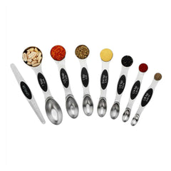 Met Lux Black Stainless Steel Measuring Spoon Set - 8-Piece, Magnetic - 64 count box