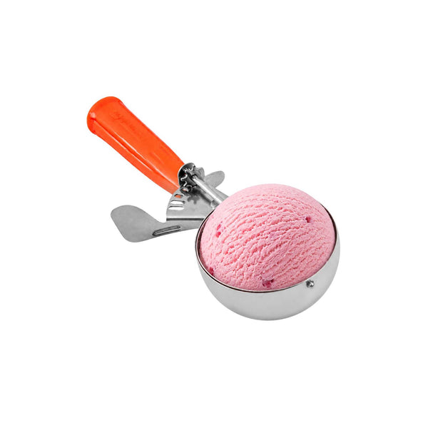 Met Lux 8 oz Stainless Steel #4 Portion Scoop - with Orange Handle