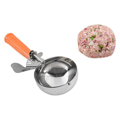 Met Lux 8 oz Stainless Steel #4 Portion Scoop - with Orange Handle - 40 count box
