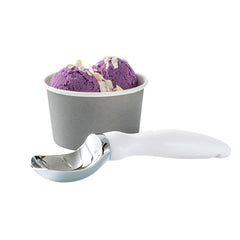 Comfy Grip White Metal Ice Cream Scoop - 7 3/4