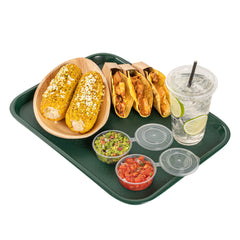 Chef 101 Rectangle Forest Green Plastic Fast Food Tray - 12