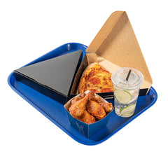 Chef 101 Rectangle Blue Plastic Fast Food Tray - 14