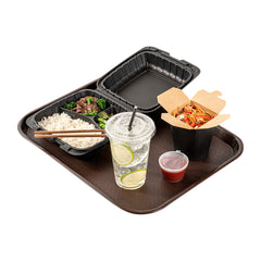 RW Base Rectangle Brown Plastic Fast Food Tray - 14