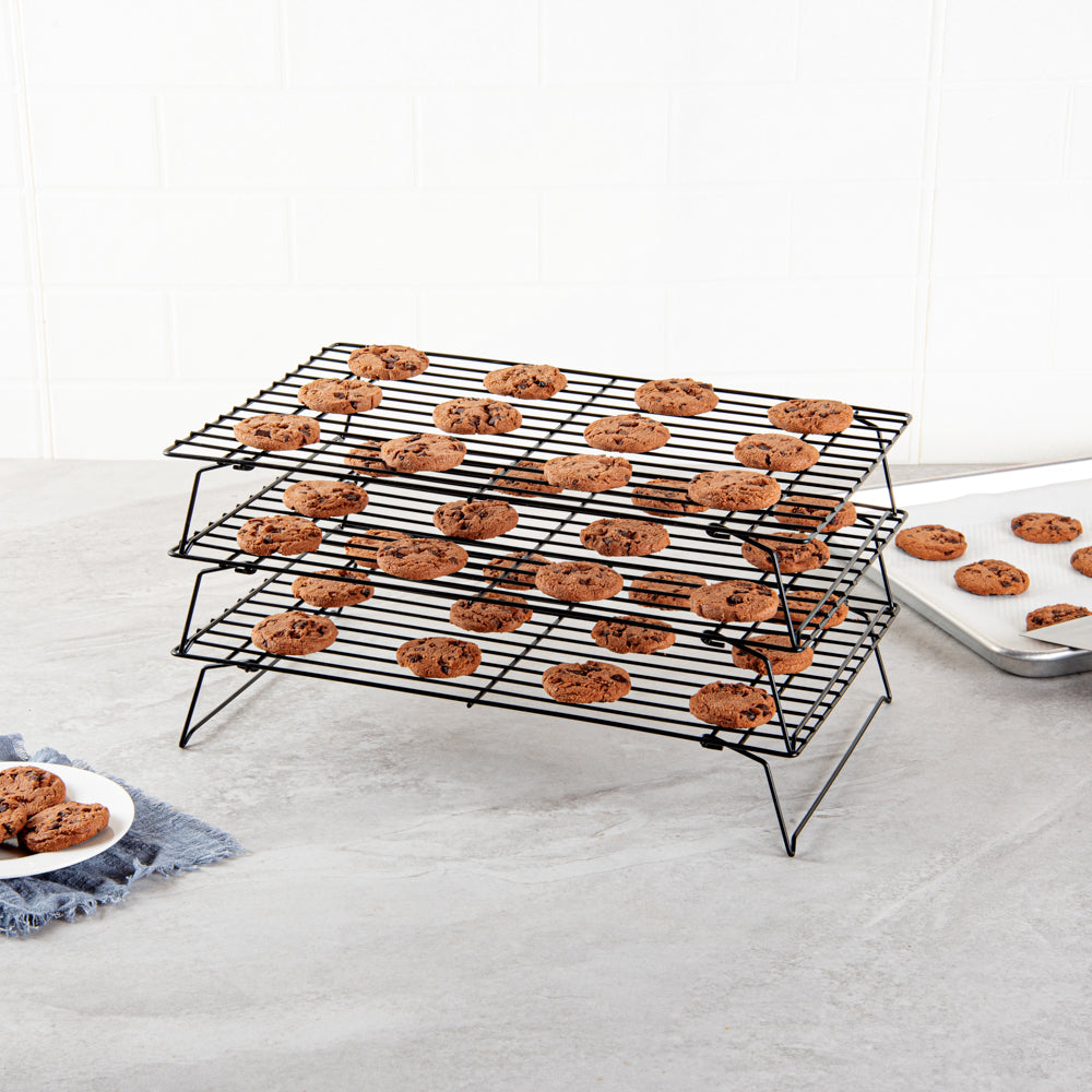Met Lux Black Iron Stackable Cooling Rack Set - 3 Tier - 15 3/4