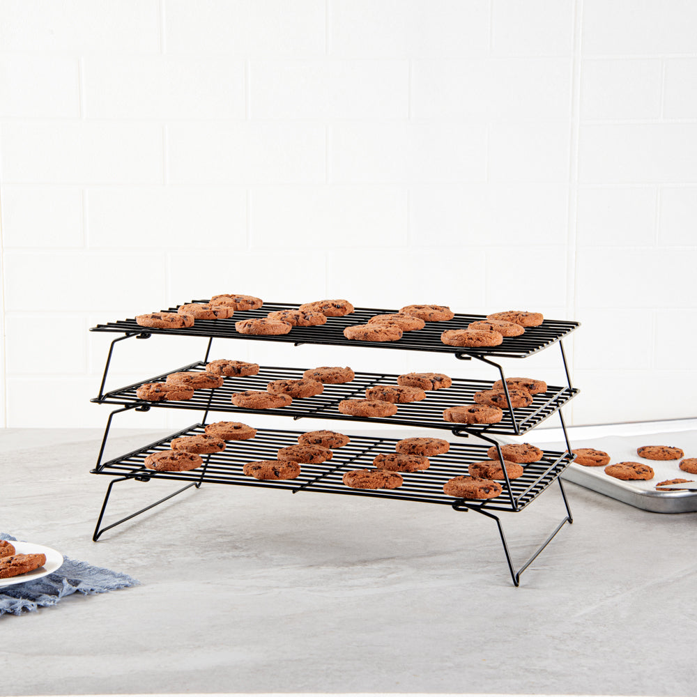 Met Lux Black Iron Stackable Cooling Rack Set - 3 Tier - 15 3/4