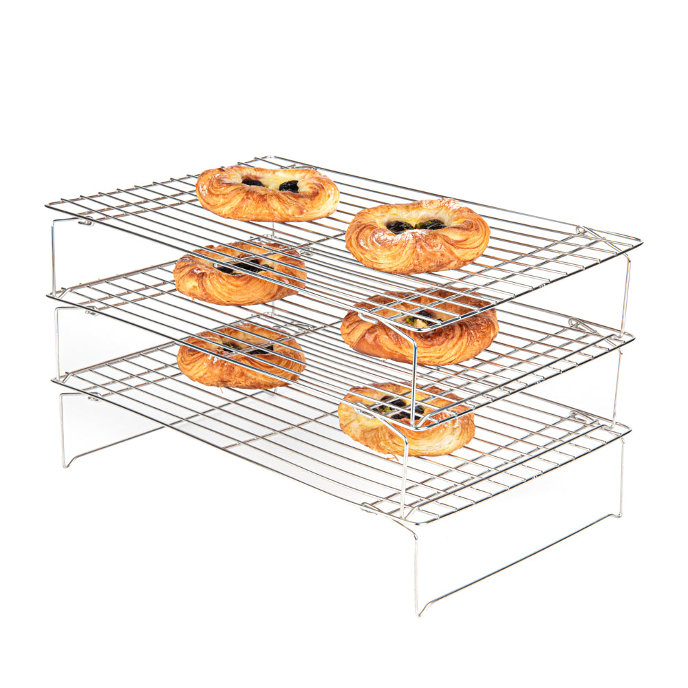 Met Lux Stainless Steel Stackable Cooling Rack Set - 3 Tier - 15 3/4