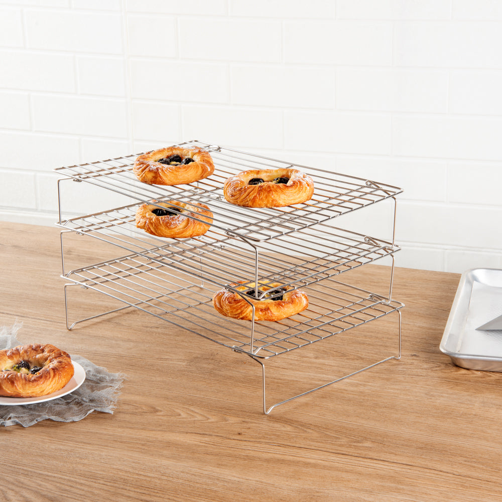 Met Lux Stainless Steel Stackable Cooling Rack Set - 3 Tier - 15 3/4