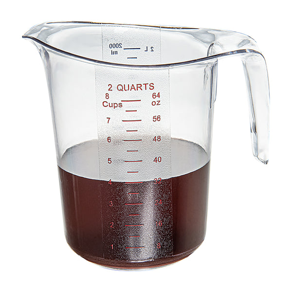 2 1 2 glass to cups Chef 101 2 qt (8 cups) Clear Plastic Measuring Cup - 7 3/4