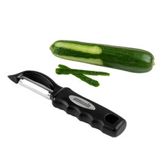 Comfy Grip Black Stainless Steel Vegetable Peeler - 7 1/2