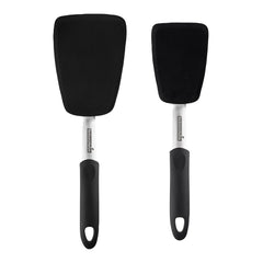 Comfy Grip Black Silicone 2-Piece Solid Turner Set - 1 count box