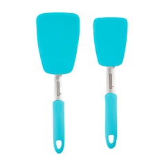 Comfy Grip Turquoise Silicone 2-Piece Solid Turner Set - 1 count box
