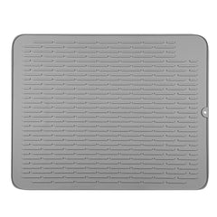Comfy Grip Rectangle Gray Silicone Dish Drying Mat - 23