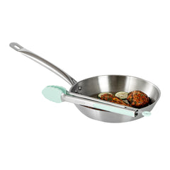 Met Lux Teal Stainless Steel Kitchen Tong - Scalloped - 12