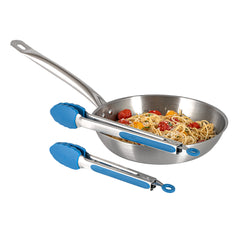 Met Lux Blue Stainless Steel 2-Piece Kitchen Tong Set - Scalloped - 12