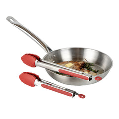 Met Lux Red Stainless Steel 2-Piece Kitchen Tong Set - Scalloped - 12