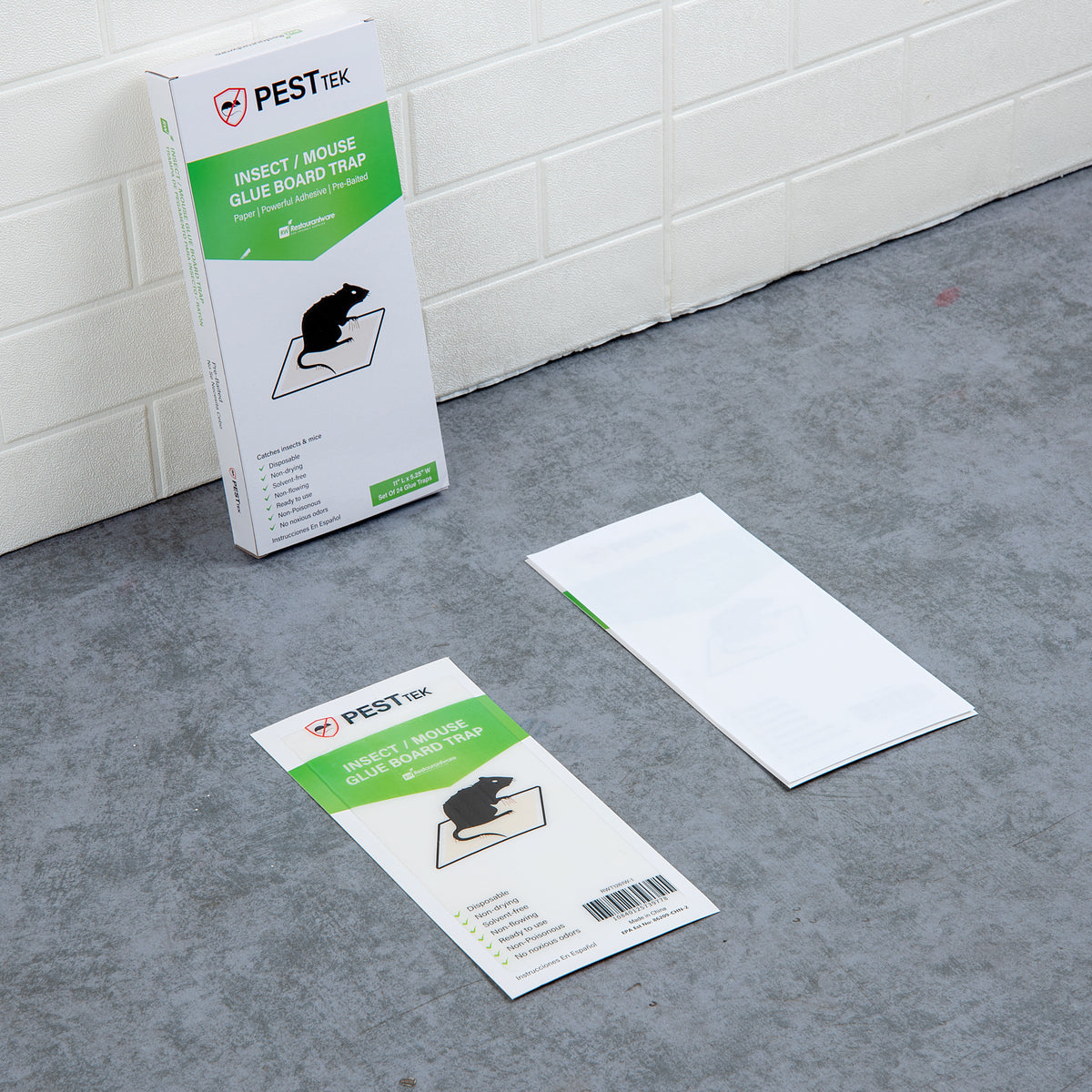 Pest Tek Paper Insect / Mouse Glue Board Trap - Set of 24 - 11" x 5 1/4" - 1 count box