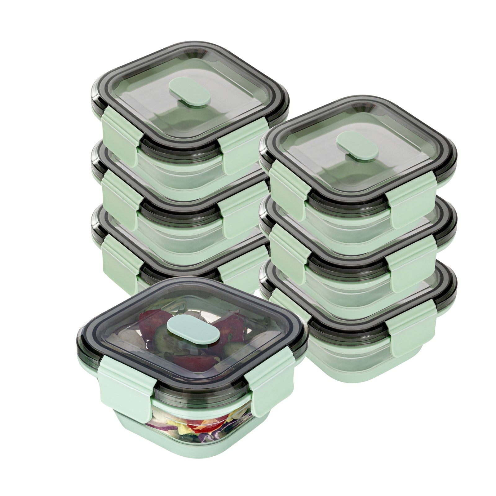 Fresh Hero 17 oz Green Plastic Airtight Food Storage Container - with ...