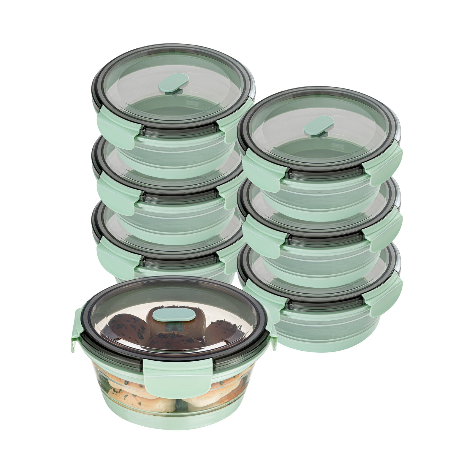 Fresh Hero 34 oz Green Plastic Airtight Food Storage Container - with ...