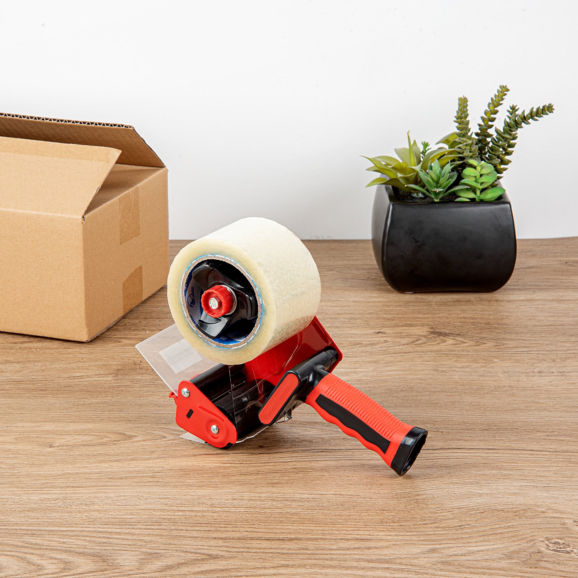 Handy Tek Red Tape Dispenser Gun - Rubber Handle - 3" - 1 count box