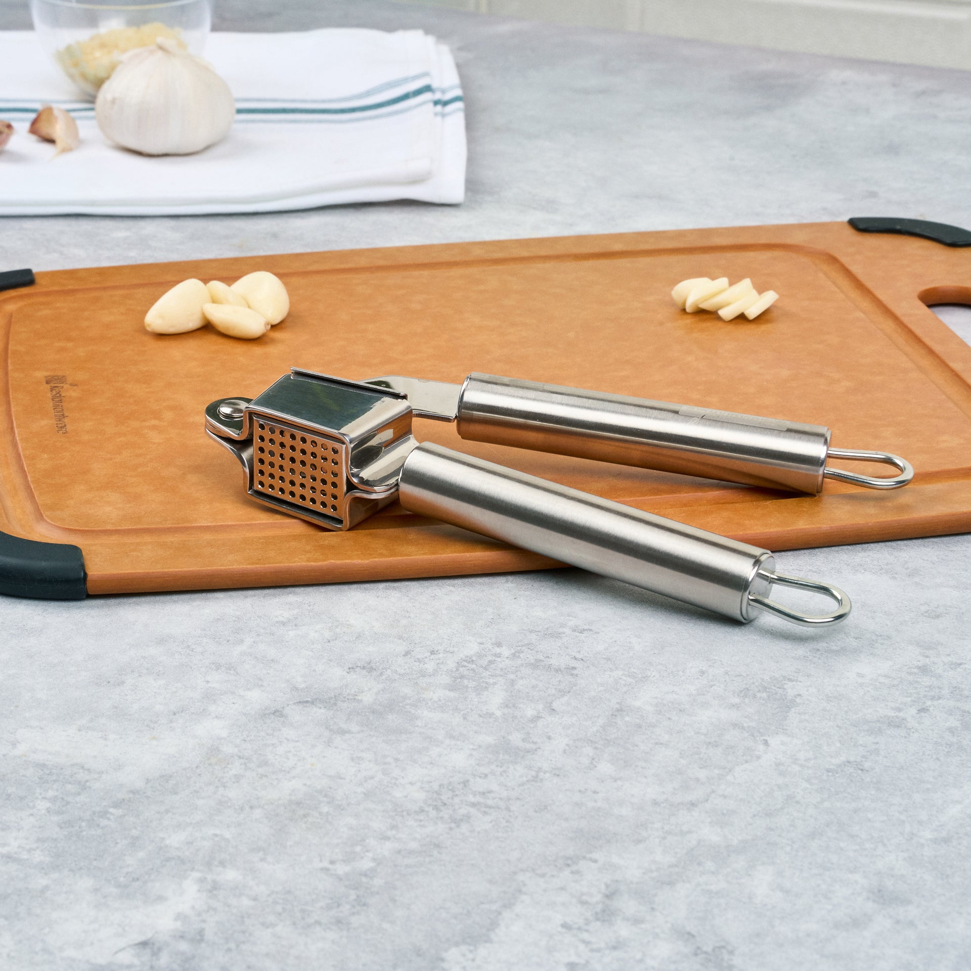 German Standard Stainless Steel Garlic Press - 1 count box