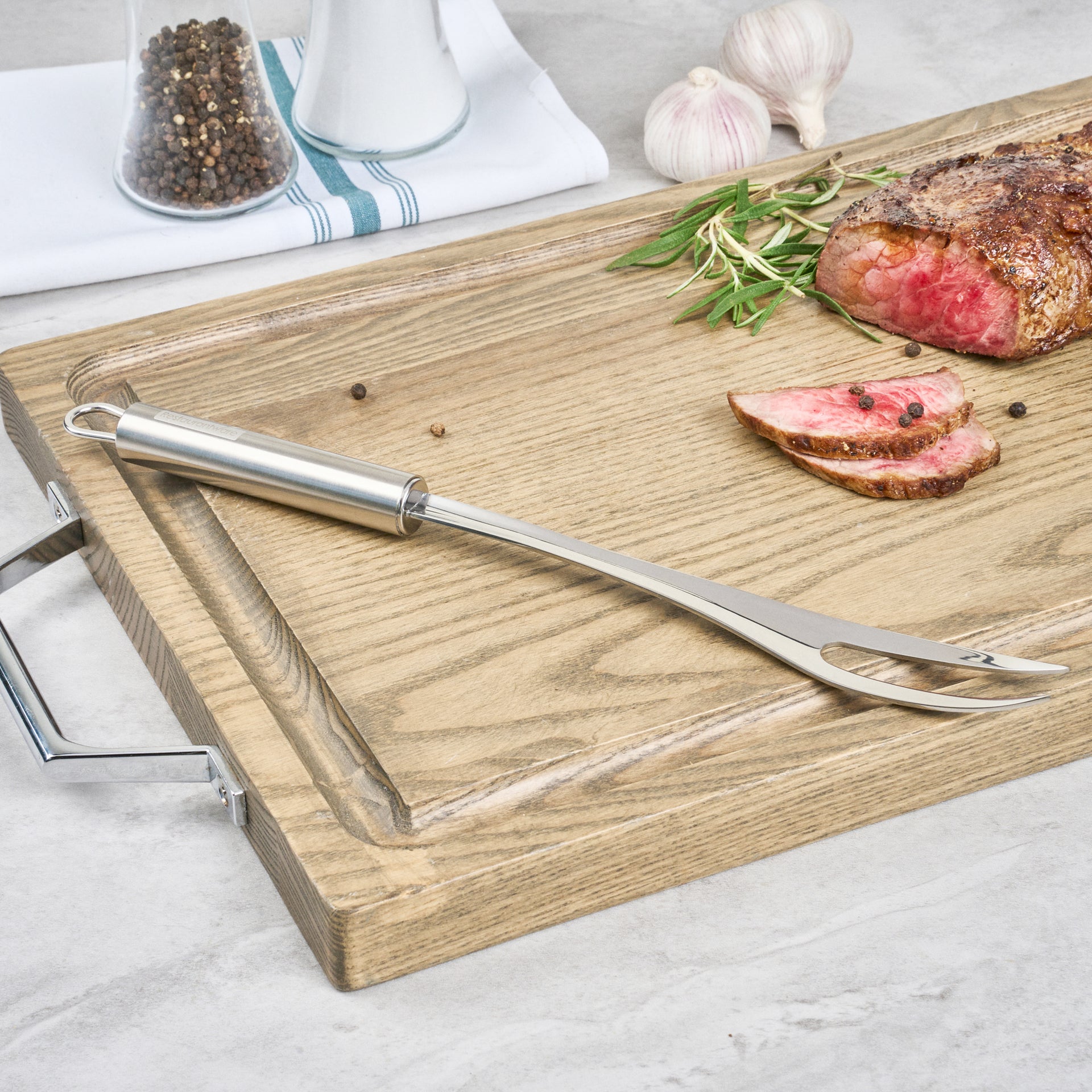 German Standard Stainless Steel Carving / Pot Fork - 12 3/4'' - 1 count box