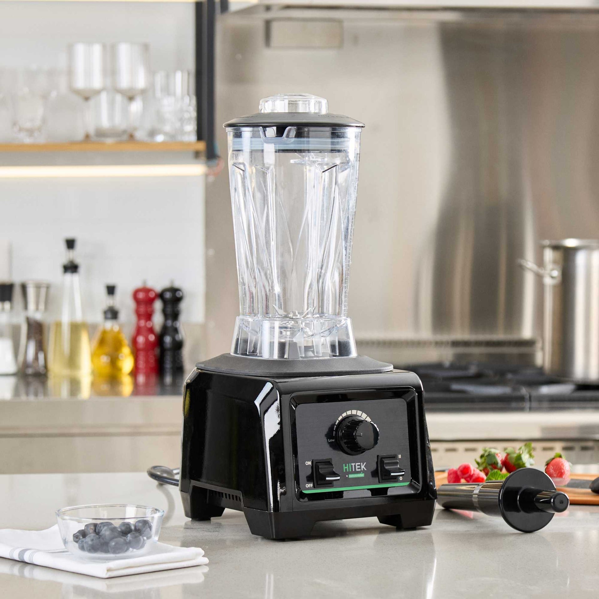 Hi Tek 3 HP Heavy Duty Commercial Blender - 64 oz Tritan Container, Variable Speed, Toggle Control - 1 count box