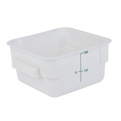 Met Lux 2 qt Square White Plastic Food Storage Container - with Green Volume Markers - 7