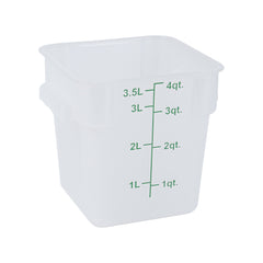 Met Lux 4 qt Square Translucent Plastic Food Storage Container - with Green Volume Markers - 7