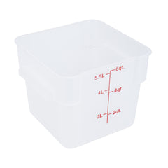 Met Lux 6 qt Square Translucent Plastic Food Storage Container - with Red Volume Markers - 9