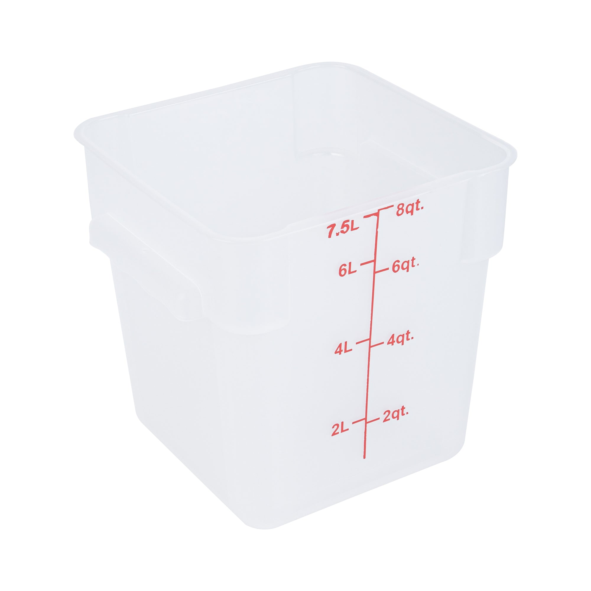 Met Lux 8 qt Square Translucent Plastic Food Storage Container - with ...