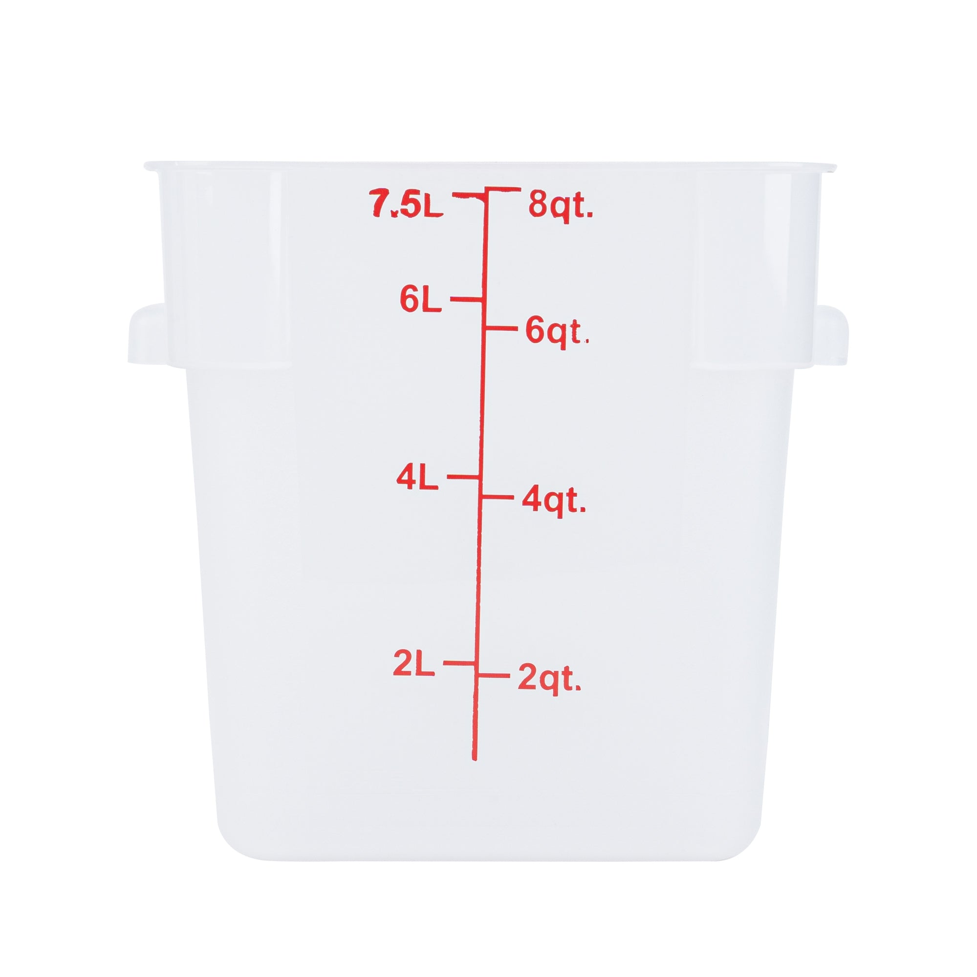 Met Lux 8 qt Square Translucent Plastic Food Storage Container - with ...