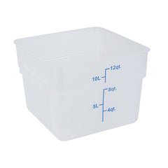 Met Lux 12 qt Square Translucent Plastic Food Storage Container - with Blue Volume Markers - 11