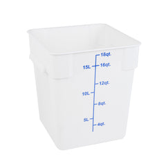 Met Lux 18 qt Square White Plastic Food Storage Container - with Blue Volume Markers - 11