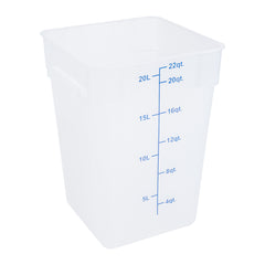 Met Lux 22 qt Square Translucent Plastic Food Storage Container - with Blue Volume Markers - 11