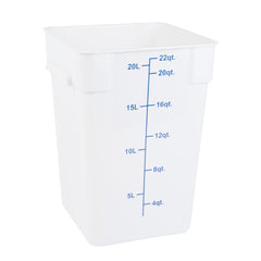 Met Lux 22 qt Square White Plastic Food Storage Container - with Blue Volume Markers - 11