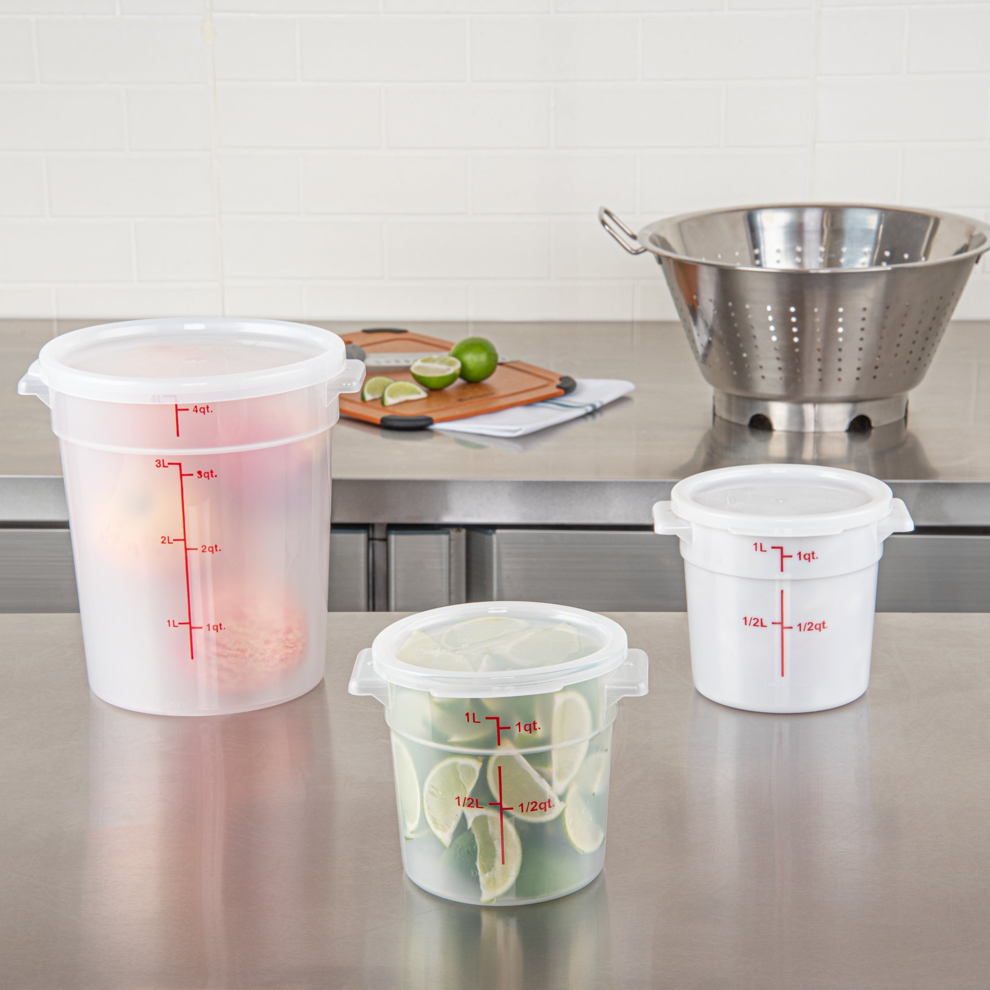 Met Lux Round Translucent Plastic Food Storage Container Lid - Fits 1 ...