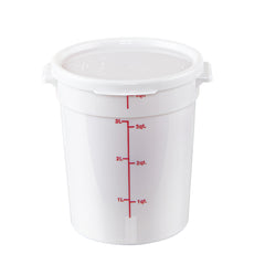 Met Lux Round White Plastic Food Storage Container Lid - Fits 2 and 4 qt - 10 count box
