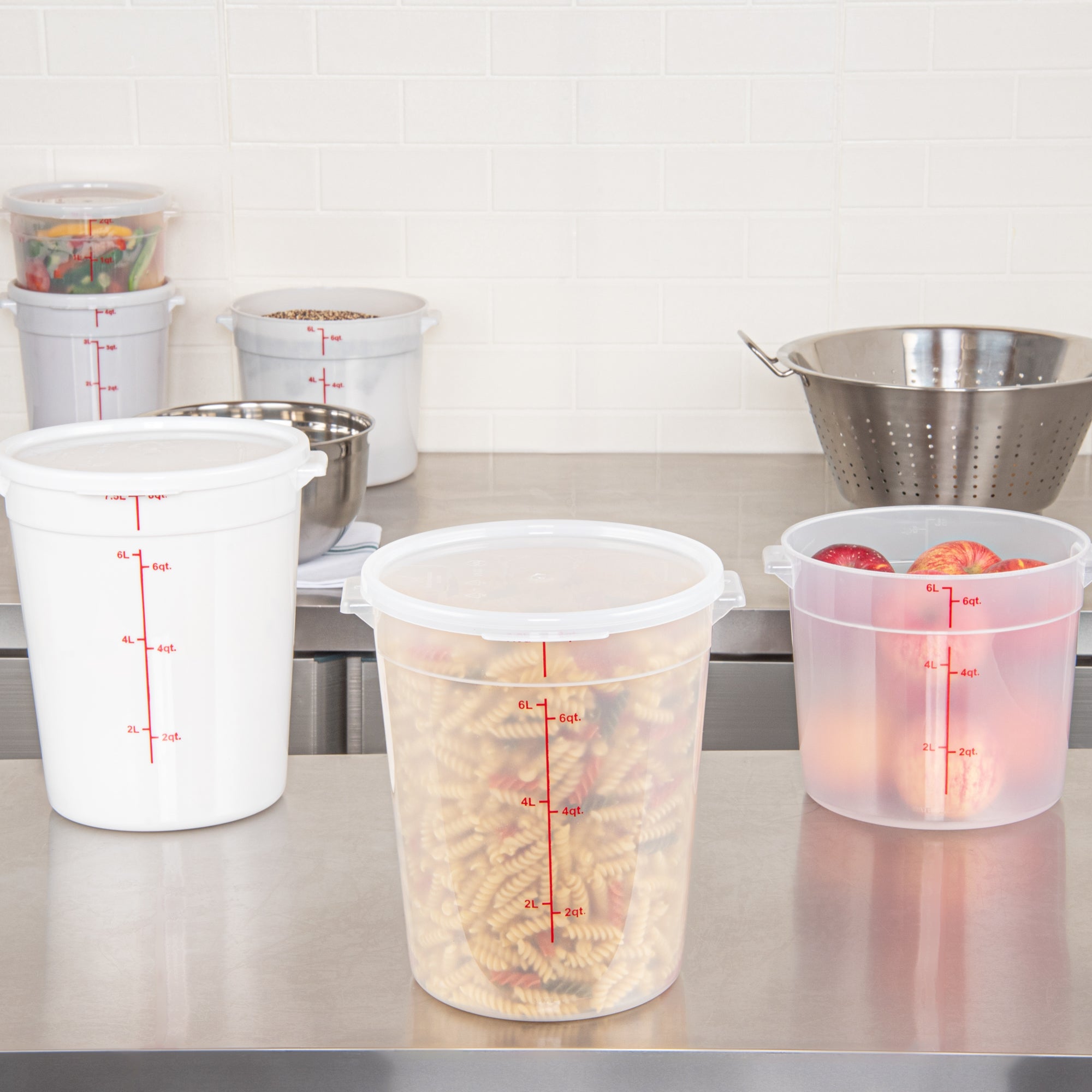 Met Lux Round Translucent Plastic Food Storage Container Lid - Fits 6 ...