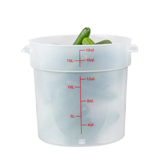 Met Lux 18 qt Round Translucent Plastic Food Storage Container - with Red Volume Markers - 12 1/4