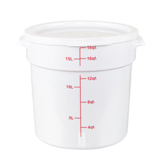 Met Lux Round White Plastic Food Storage Container Lid - Fits 12, 18 and 22 qt - 10 count box