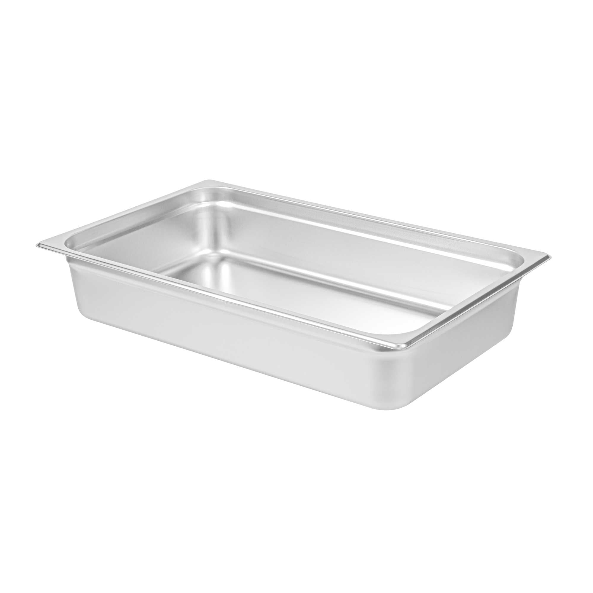 Kitchen Tek Stainless Steel Full Size Steam Table Pan - 4 Inch Deep, Anti Jam, 24 Gauge - 12 count box