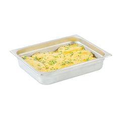 Kitchen Tek Stainless Steel 1/2 Size Steam Table Pan - 2 1/2 Inch Deep, Anti Jam, 24 Gauge - 24 count box
