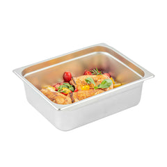 Kitchen Tek Stainless Steel 1/2 Size Steam Table Pan - 4 Inch Deep, Anti Jam, 24 Gauge - 24 count box