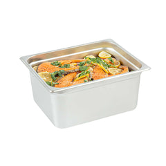 Kitchen Tek Stainless Steel 1/2 Size Steam Table Pan - 6 Inch Deep, Anti Jam, 24 Gauge - 12 count box