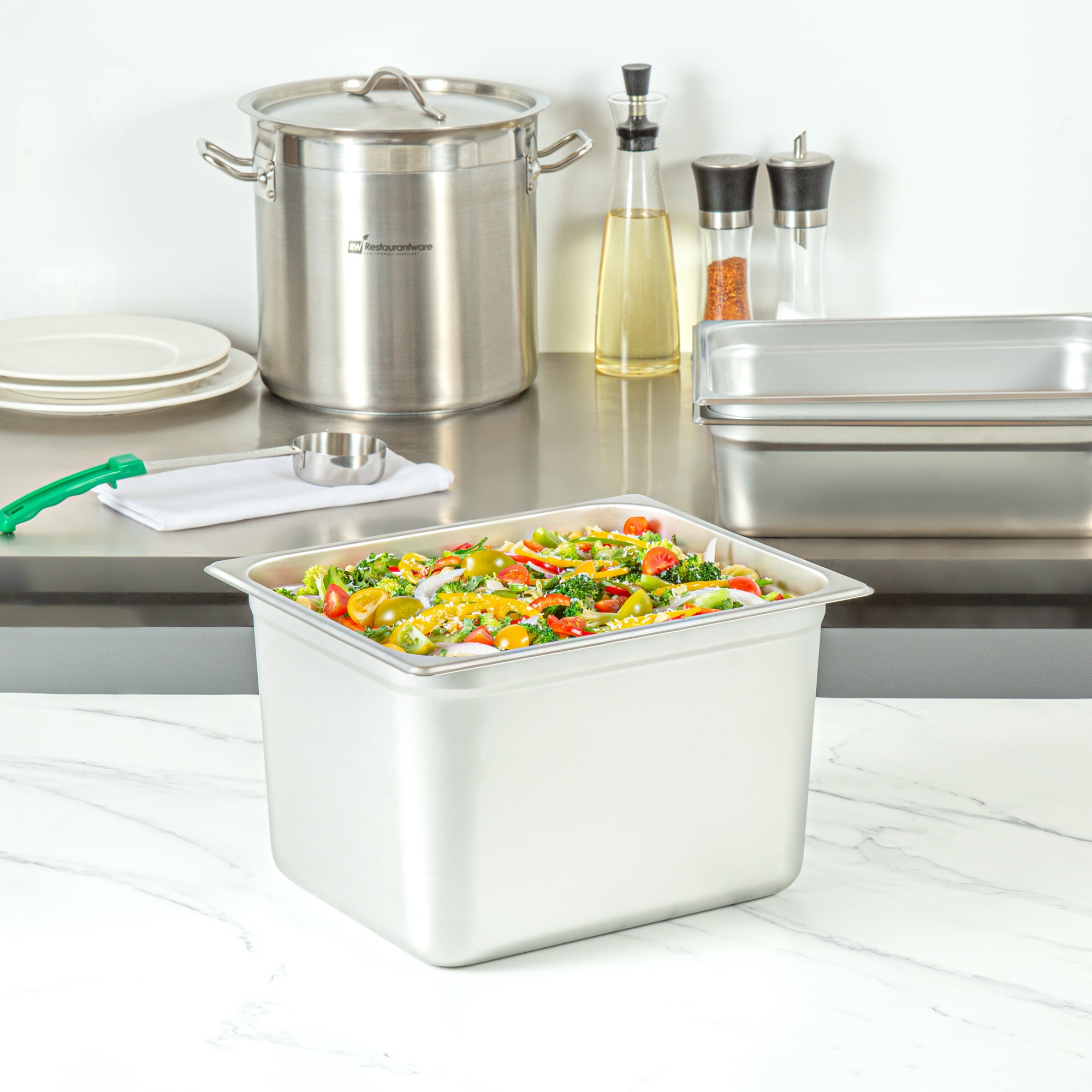 Heavy-Duty Half Size Long 6" Deep Steam Table Pan – 24 Gauge Stainless Steel