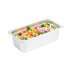 Kitchen Tek Stainless Steel 1/3 Size Steam Table Pan - 4 Inch Deep, Anti Jam, 24 Gauge - 24 count box