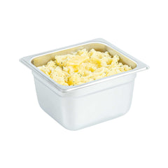 Kitchen Tek Stainless Steel 1/6 Size Steam Table Pan - 4 Inch Deep, Anti Jam, 24 Gauge - 48 count box