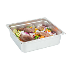 Kitchen Tek Stainless Steel 2/3 Size Steam Table Pan - 4 Inch Deep, Anti Jam, 24 Gauge - 24 count box